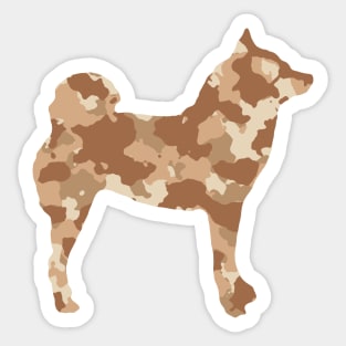 Lilly the Shiba Inu Silhouette - Desert Camo on White Sticker